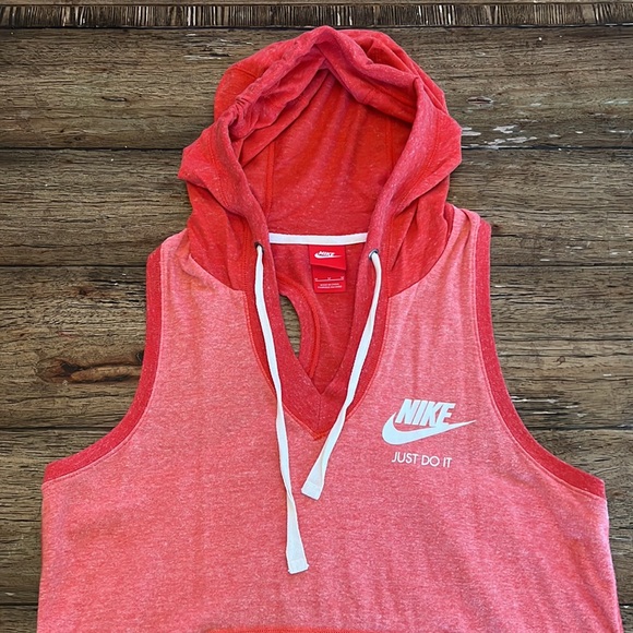 Nike Coral Orange Hooded Tank Top - Picture 4 of 10